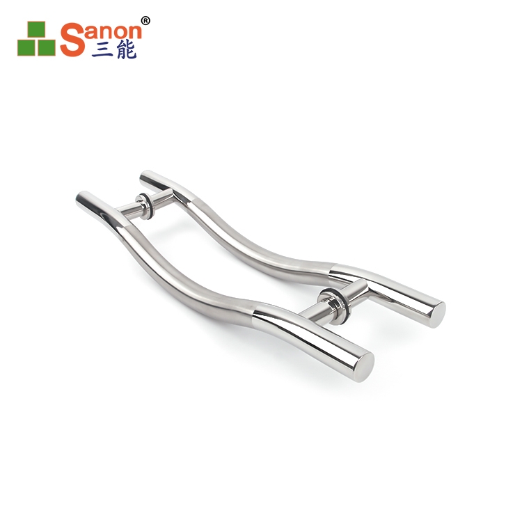 佛山家居出口貿易不鏽鋼圓管精拋S型H型玻璃門拉手