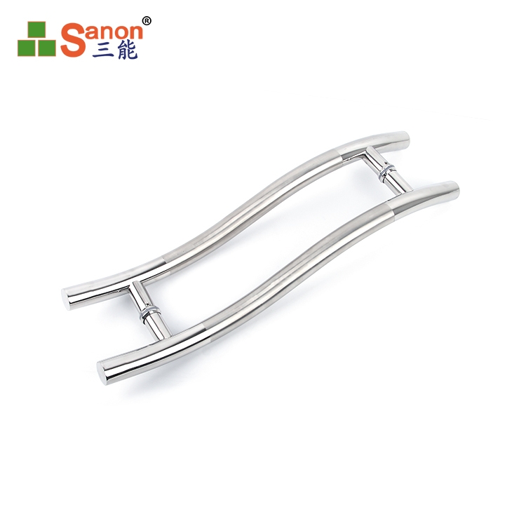 佛山不鏽鋼門把手 浴室門S型拉手淋浴房半月型把手辦公門把手弧形拉手