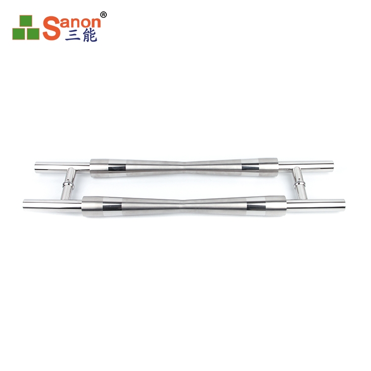 佛山H型中砂亮光玻璃門拉手304不鏽鋼材質不鏽鋼玻璃大門把手