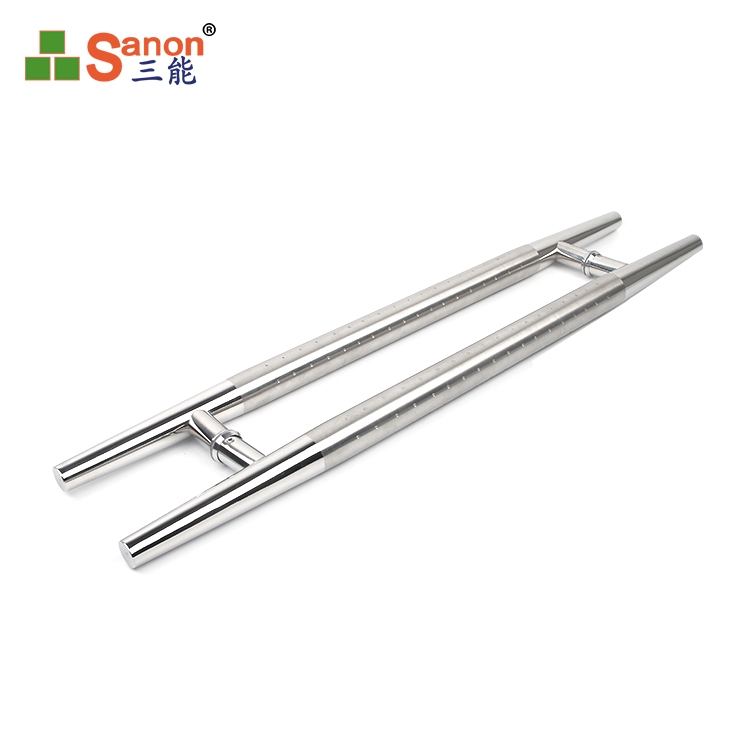 佛山H型花紋玻璃門拉手304不鏽鋼材質不鏽鋼玻璃大門把手辦公室把手