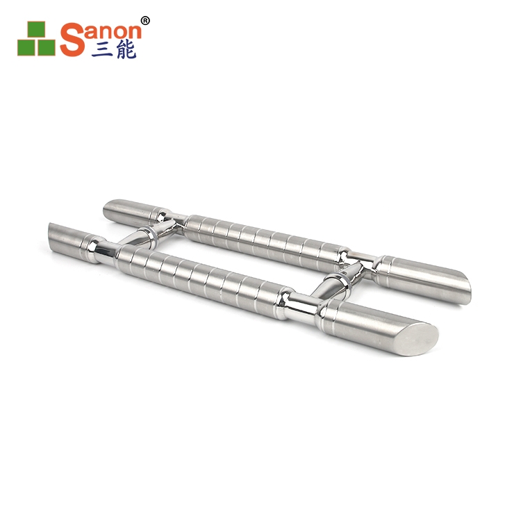 佛山H型花紋玻璃門拉手304不鏽鋼材質不鏽鋼玻璃大門把手辦公室把手