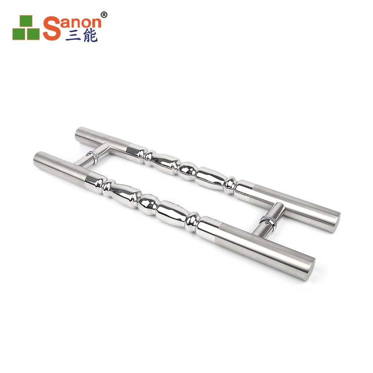 佛山H型花紋玻璃門拉手304不鏽鋼材質不鏽鋼玻璃大門把手辦公室把手