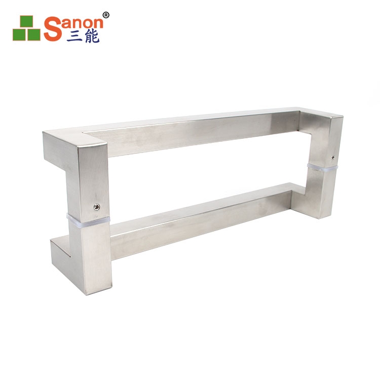 佛山產地貨源玻璃門拉手304不鏽鋼衛生間浴室門把手方管拉手