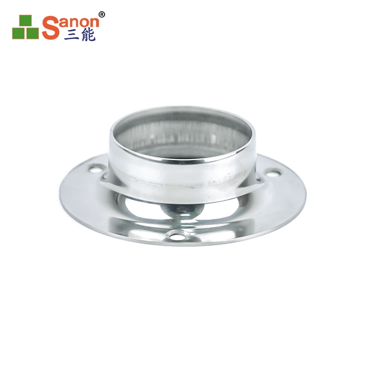 佛山304不鏽鋼法蘭座浴簾杆晾衣杆固定座