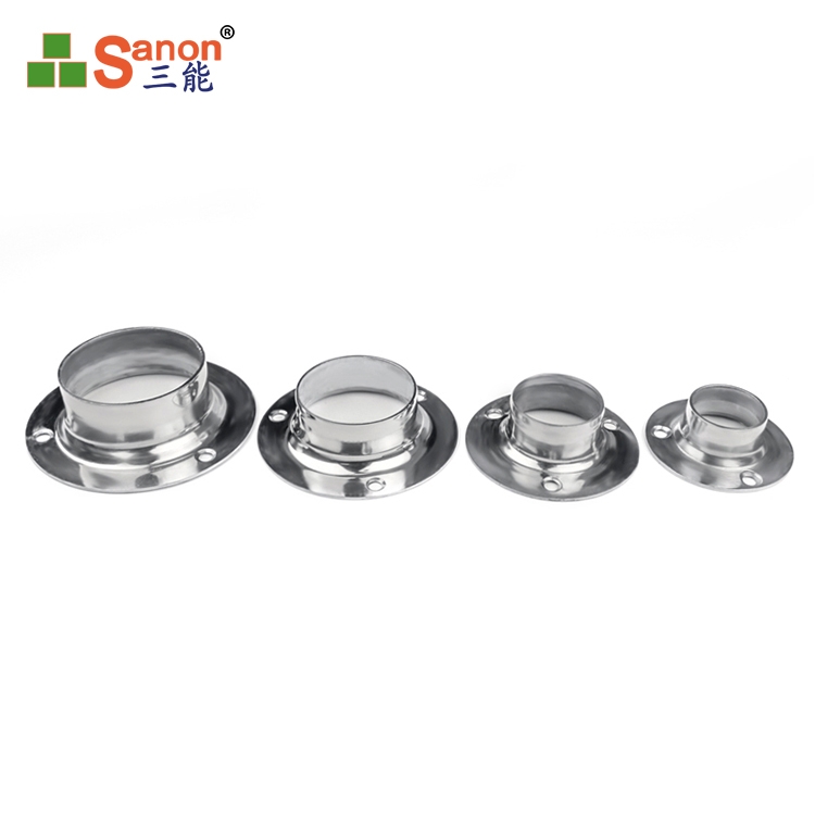 衣櫃衣杆配件圓管合金法蘭座圓管衣通托架衣通底座