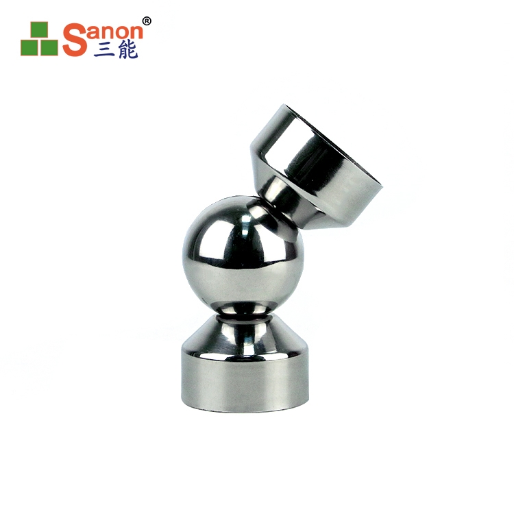 廠家自產不鏽鋼樓梯扶手配件 304萬向轉旋轉頭管件連接頭角度